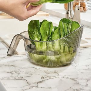 BOVOM filtro da cucina 3 pezzi con manico <span class=keywords><strong>grande</strong></span> scolapasta Set per drenare frutta e verdura riso lavabile in plastica PP rosa - Product Image 3