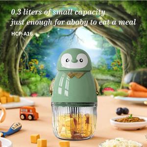 Robot culinaire pour bébé avec bol en <span class=keywords><strong>verre</strong></span> OEM, 300 ml, 8 lames SUS420, <span class=keywords><strong>coupe</strong></span>-légumes électrique modèle A16 200W, prise EU, pour viande, ail et légumes - Product Image 2