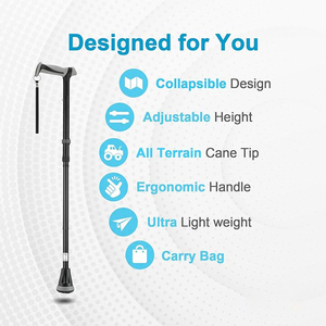 Marcheur pliable réglable antidérapant portable extérieur rétractable canne de <span class=keywords><strong>marche</strong></span> pliable en aluminium - Product Image 2