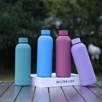 Gobelet isotherme à double paroi en acier inoxydable de 500 ml avec poignée, couvercle et brosse de nettoyage, isolation thermique de 6 à 12 heures, sans BPA