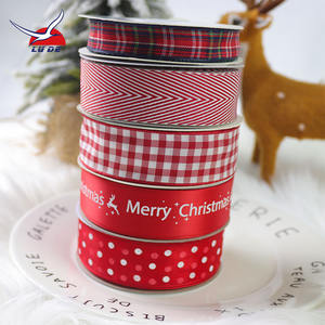 Décoration Emballage Cadeau Noël Rouge Tartan 25mm 1 Pouce Ruban À Carreaux Vérifier Personnalisé Artisanat Célébration Festival <span class=keywords><strong>Xman</strong></span> - Product Image 1