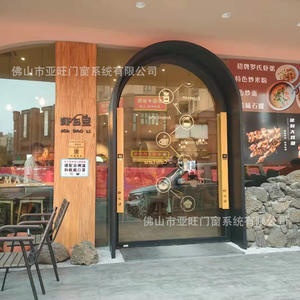 Porte pivotante à axe central à 360 degrés, en aluminium et verre, pour magasin, extrêmement étroite (18 pouces) - Product Image 2