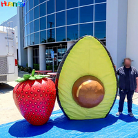Modèle gonflable géant 3D personnalisé directement de l'usine, fraise publicitaire gonflable, vente chaude, avec éclairage LED pour exposition publicitaire