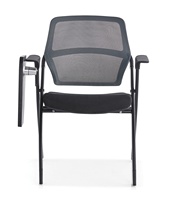 Chaise de conférence et de formation empilable moderne en tissu maillé multicolore pour bureau à domicile, avec tablette d'écriture intégrée