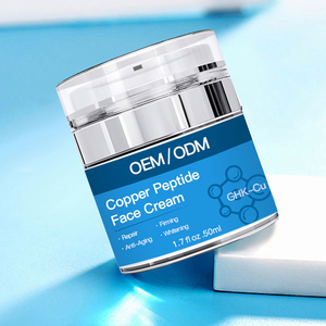 Crema facial con péptido de cobre azul OEM 1% con colágeno, retrasa la oxidación de la piel y el envejecimiento, ilumina la crema con péptido de cobre y azul - Product Image 5