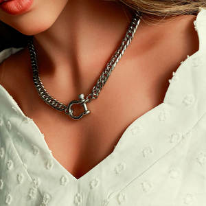 Colliers en acier inoxydable 316L sur mesure, plaqués or 14K et 18K PVD, bijoux fins, fermoir fer à cheval, pour femmes - Product Image 4