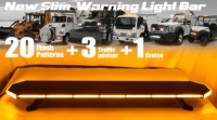 Barra de Luces LED de Advertencia de Emergencia Ultrafina 12-24V ECE SAE 47" Ámbar Luz Estroboscópica para Grúa, Ambulancia, Camión de Remolque