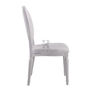 Sedia per eventi moderna della sala <span class=keywords><strong>da</strong></span> pranzo dell'hotel della tappezzeria sedia Louis francese in pelle PU bianca - Product Image 4