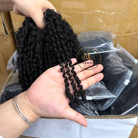 Extensions de cheveux bouclés Pixie, lot de 3 mèches, 20 pouces, aspect naturel doux, pour femmes