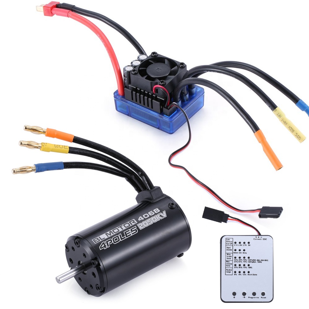 Rc 4068 2050KV Motor with 120A ESC - Perfect for 1/8 RC Cars