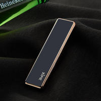 Briquet électronique sans flamme KY, rechargeable par USB, en alliage de zinc, certifié CE, classique, coupe-vent, mini, pour extérieur