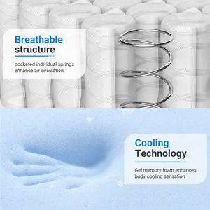 Cubrecolchones Híbridos de Alta Densidad, Cómodos y Refrescantes, con Espuma Viscoelástica de Gel de Látex y Resortes Ensacados - Product Image 4