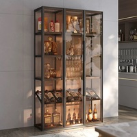 Meuble à vin Ougoo modèle 088, meuble de salon, armoire murale personnalisée en alliage d'aluminium haut de gamme, verre multifonctionnel, simple et moderne