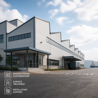 Bâtiment d'atelier préfabriqué en structure métallique modulaire, hangar industriel en métal, cadre portable haute résistance