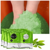 Sel de bain de pieds exfoliant et blanchissant DIY au thé vert naturel et aux cristaux de l'Himalaya, marque privée OEM, pour spa et pédicure