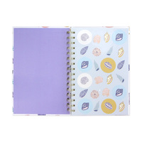 Carnet à spirales imprimé coquillages avec 3 marque-pages magnétiques et feuille d'autocollants bonus, journal ligné personnalisé