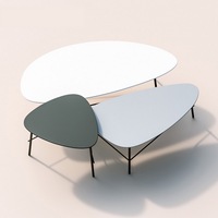 Ensemble de tables basses modernes imbriquées avec forme de galet organique pour bureau et salon