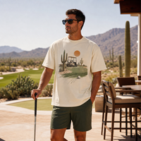 T-shirt personnalisé pour homme, style caddie de golf, en coton peigné ringspun, coupe ample, thème vie de campagne