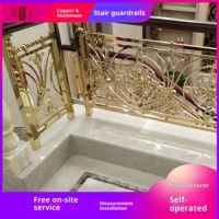 Rampe d'escalier en alliage d'aluminium pour villa, garde-corps de style européen français, sur mesure pour maison de campagne auto-construite, fixation au sol