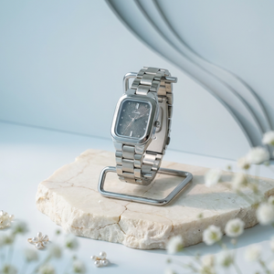 Scottie 9743B Luxury <strong>Rectangle</strong> Iridescent Texture Design Women's Quartz Solid Stainless Steel Band 3ATM Waterproof Fashion <strong>Watch</strong> - Product Image 4