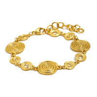 Bracelet élégant plaqué or 18 carats PVD, en acier inoxydable étanche, motif vertiges, cadeau de Saint-Valentin, bijoux