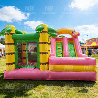 Château gonflable extérieur de couleur unie pour fêtes d'enfants, avec toboggan aquatique gonflable, idéal pour la location
