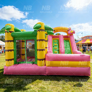 Château gonflable extérieur <span class=keywords><strong>de</strong></span> couleur unie pour fêtes d'enfants, avec toboggan aquatique gonflable, idéal pour la location - Product Image 3