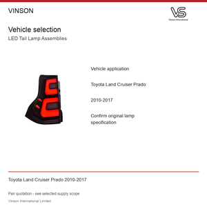 Conjunto de luces traseras LED (par) para Toyota Land Cruiser Prado 2010-2017, lente transparente - Product Image 5