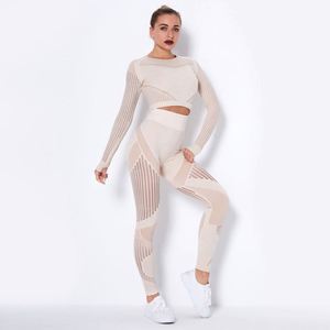 Conjuntos de Pantalones y Camisetas de Manga Larga para Mujer, Conjuntos Deportivos de Yoga de 2 Piezas para Verano y Otoño 2024 - Product Image 2