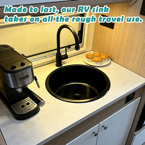JDA Bassin Unique Bol Noir SS304 RV Évier de Cuisine pour RV Caravane <span class=keywords><strong>Camping</strong></span>-<span class=keywords><strong>Car</strong></span> Camper Bateau Yacht - Product Image 4