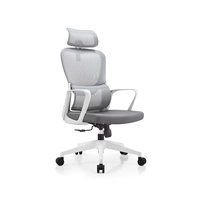 Chaise de bureau ergonomique moderne, réglable en hauteur, dossier haut en mousse, support lombaire, accoudoirs pivotants réglables, base en aluminium pour la maison
