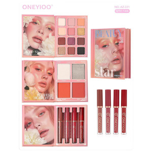 ชุดแต่งหน้า ONEYIOO อายแชโดว์ พาเลท บลัชออน ไฮไลท์เตอร์ ลิปกลอส สีชัด ติดทนนาน พร้อมประกายชิมเมอร์ - Product Image 1