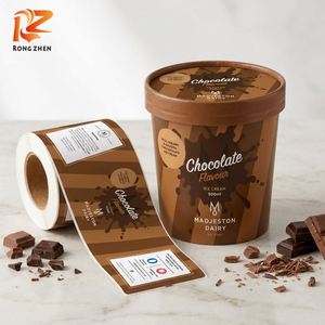 Étiquette en rouleau rectangulaire en papier auto-adhésif pour crème glacée à la fraise RONG ZHEN, imperméable, écologique, résistante à la chaleur, pour emballage - Product Image 6