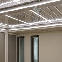 Pergola en aluminium à lames orientables, kit de panneaux zippés, verre, jardin, cour, pergolas d'extérieur avec éclairage LED