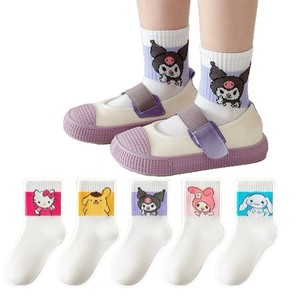 Chaussettes courtes respirantes en maille Kuromi, chaussettes décontractées pour jeunes, motif dessin animé mignon, été, 5 paires - Product Image 3