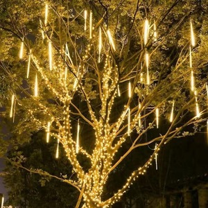 Meteor Shower Led String <b>Lights</b> 10M 10Pcs 220V 24V Outdoor Christmas Decoration Warm White <b>Light</b> For Garden <b>Tree</b> - Product Image 1