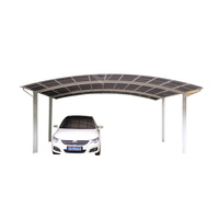 Vente flash - Carport double en polycarbonate imperméable avec structure en alliage d'aluminium robuste et taille personnalisée