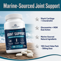 Complément Articulaire pour Chien : Comprimés de Cartilage de Requin, Glucosamine, Chondroïtine, MSM, Source Marine, 500mg, 100 Comprimés, ODM Quotidien