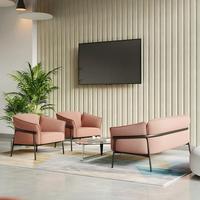 Ensemble de canapés de bureau modernes en tissu, combinaison simple, éponge haute densité durable, pour bureau à domicile, salon, appartement