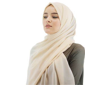 Hijab en mousseline de soie de haute qualité 180*70cm, luxueux, pour femmes musulmanes, automne, chaud, respirant, coréen, premium, jersey liquide extensible - Product Image 1