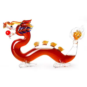 empty glass bottle / dragon art glass bottle 1000ml / 200ml 750ml empty wine glass bottle