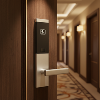 Système de serrure de porte d'hôtel intelligent en promotion avec stockage sur carte mémoire pour portes en bois/aluminium, déverrouillage par RFID et clé mécanique
