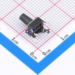 TC-1102-B-L-B Tactile Switch Through hole Component THT-4P,6x6mm Switch Single Pole Single Throw Round Button 1.6N Through Hole - Product Image 2