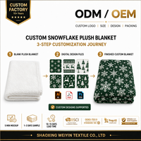 Couverture de Noël personnalisée en polaire douce, plaid en flanelle avec motif flocon de neige pour la décoration intérieure, cadeau, vente en gros