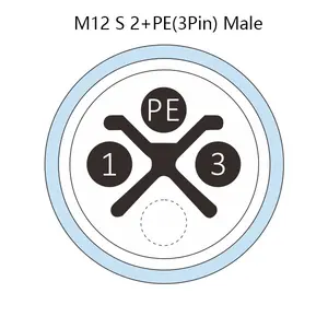 मोटर वाहन उपयोग M12 एस कोड महिला समकोण प्लास्टिक शिकंजा कनेक्टर 4 पिन के साथ ढाला पुर 2M 12A पावर केबल मुक्त अंत