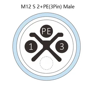 רכב להשתמש M12 S קוד נשי ימין בזווית פלסטיק ברגים מחבר 4 פינים יצוק עם פור 2M 12A כוח כבל משלוח סוף