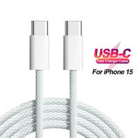 Câble USB C tressé en nylon en gros, 60W PD 3A, charge rapide, Type C vers Type C, câble de données, logo personnalisé pour téléphone portable