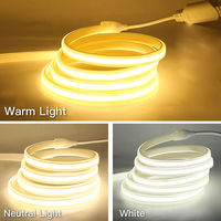 Tira de Luz LED COB de 10 mm, AC220V, 3000K/4000K/6000K, Control Táctil/Interruptor, IP65, Resistente al Agua para Exteriores, FPC Flexible, CRI90, 10W/M