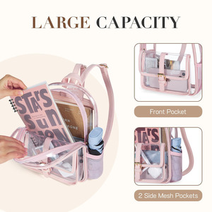 Sac à dos transparent personnalisé avec logo, sac à dos imperméable en PVC, sac à dos multi-compartiments transparent pour l'extérieur - Product Image 2