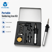 YZ-212 Aluminium dan Kuningan Adjustable 4 in 1 Solder Gas Butana Tanpa Kabel, Alat Las Mikro, Obor Solder, Heat Gun, Kit Besi Solder